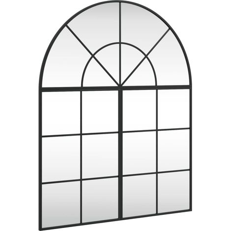 Maison Exclusive - Wandspiegel Schwarz 80x100cm Gewölbt Eisen