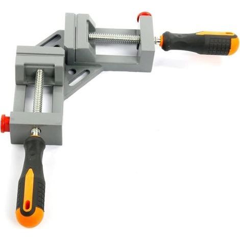 FENOPLASTICAPince à Angle Droit, Étau d'Angle à 90 Degrés en Alliage d'Aluminium, Pince à Souder avec 2 Poignée Ajustable, Étau de Serrage pour Menuiserie Charpentier, Outillage à Main – Noir (1/5)