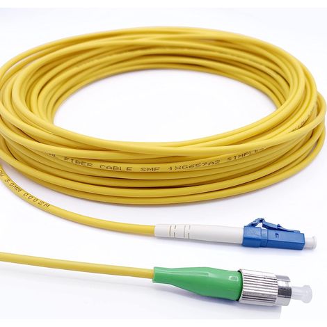 Elfcam – Câble à fibre optique monomode 9/125μm – FC/APC à LC/UPC – Gaine LSZH – Diamètre 3,0 mm – Pour connexions fiables (1/4)