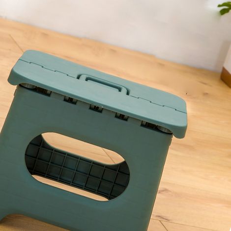 Tabouret pliant portable en plastique, tabouret de pêche d'extérieur, tabouret de train, petit tabouret, tabouret pour enfants de maternelle, tabouret bas pour adultes, vert clair cadmium, grande tail (1/5)
