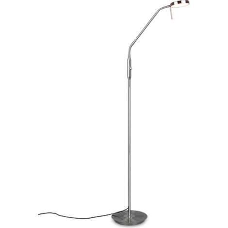 Lampadaire led 12w 2300 4000k 1400lm variateur tactile nickel mat - trio - monza (1/5)