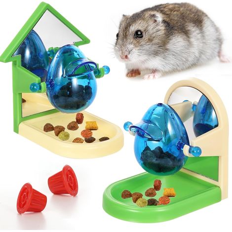 2 Pack Rat Enrichment Toys - Interactive Foraging & Puzzle Games, Treat Dispensing Slow Feeder for Rat, Hamster, Chinchilla, Hedgehog