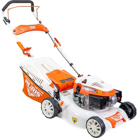RURIS Tondeuse à Gazon Thermique RX200S, 2,7 CV, 42 cm, Sac 45L, 3 en 1: Collecte, Éjection Arrière, Mulching, Châssis Acier, Hauteur Réglable 25-75 mm (1/5)