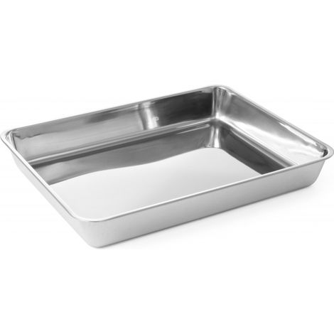 Bac à viande et plateau alimentaire en acier chromé 260 x 200 x 40 mm - Hendi 508107 (1/2)