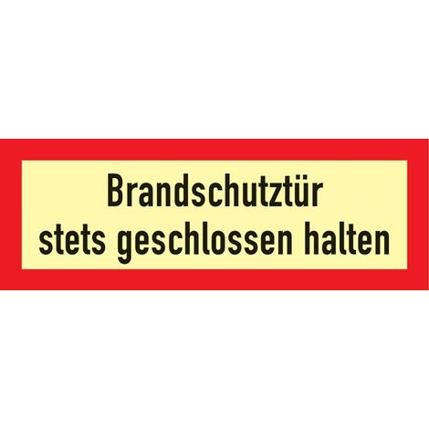 Brandschutzzeichen DIN 4066 L297xB105mm Brandschutztür stets geschl.halten Folie (1/2)
