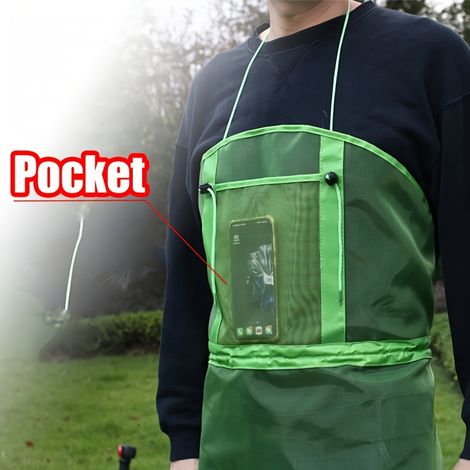 Tablier de jardinage respirant en maille protectrice, sangles ajustables et plusieurs poches pour outils, résistant à l'usure pour le désherbage, la tonte et la menuiserie (1/4)