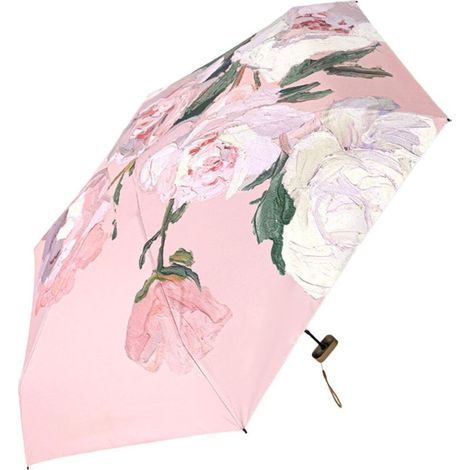 Tragbarer UV-Sonnenschirm mit Blumenmuster. Outdoor-Zubehör. (1/5)