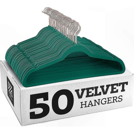 Cintres en velours antidérapants - Lot de 10, design gainé, protection des vêtements, usage dressing (1/4)