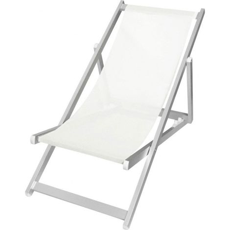 Sedia a sdraio "Jesolo" in alluminio e texilene per piscina e giardino regolabile in 4 posizioni -Beige (1/4)