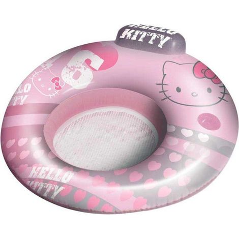 Trade Shop - Poltrona Poltroncina Gonfiabile Mare 2 In 1 Con Poggiatesta 104 Cm Hello Kitty -