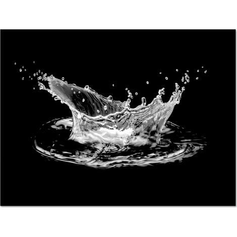 CRÉDENCE CUISINE Eau - Splash - Eau - Noir 70x50 cm