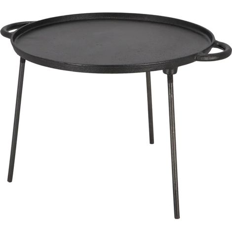 Plat de Cuisson Pizza en Fonte, sur Trois Pattes - Noir - 41,3 x 36,2 x H 26,7 cm - Livraison gratuite