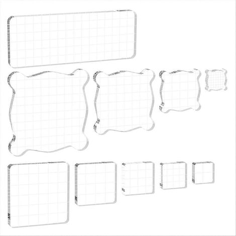 Set mit 10 Acryl-Stempelblöcken in verschiedenen Größen für vielseitiges Stempeln, diverse kreative DIY-Werkzeuge. (1/5)