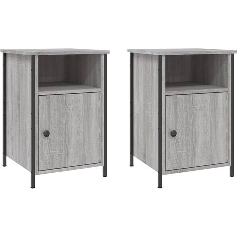 Maison Exclusive - Comodini 2 pz Grigio Sonoma 40x42x60 cm in Legno Multistrato