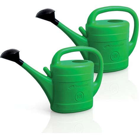 Gießkannen 2x 10 Liter Set Blumengießkanne Pflanzen Gartengießkanne Haus grün (1/5)