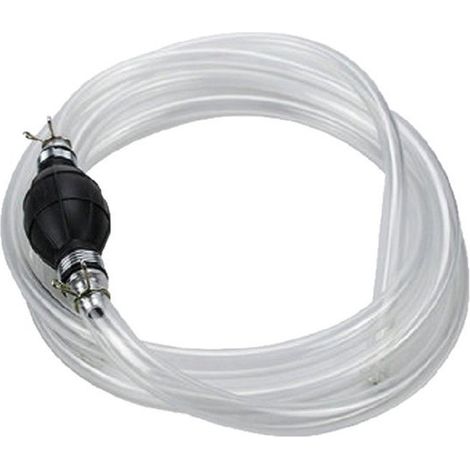 Pompe à siphon manuelle unidirectionnelle – Tuyau d'extension transparent – Conception à poire – Outil pour le transfert d'essence et de diesel – Pompe polyvalente pour le transfert d'huile et le chan