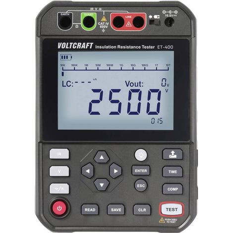 [NEUWERTIG] B-Ware Voltcraft Isolationsmessgerät ET-400 2500V 2,5 TΩ USB CAT IV 600V schwarz (1/2)