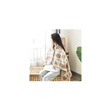 Tragbare Fleecedecke, bequemer Poncho mit Knöpfen, ärmellose Plüschdecke, für Damen, Wickelcape (1/5)