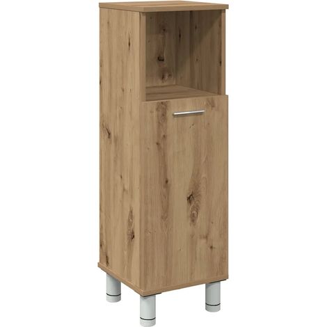 Armario de baño de roble hecho a mano almacenamiento para baño 30 x 30 x 95 cm madera de roble de ingeniería 020050771 (1/5)