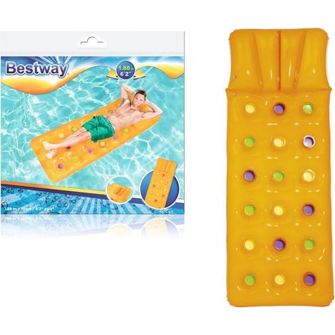 Materassino gonfiabile per nuoto giallo 188 x 71 cm Bestway 43014