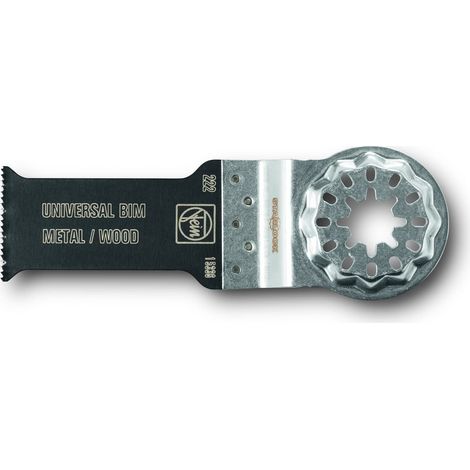 FEIN E-Cut Universale Lama da taglio, Larghezza 44 mm, Lunghezza 55 mm, Conf. 1 pz., Attacco StarLock, Lama bimetallica con dentatura ondulata universale, Ampia gamma di applicazioni.