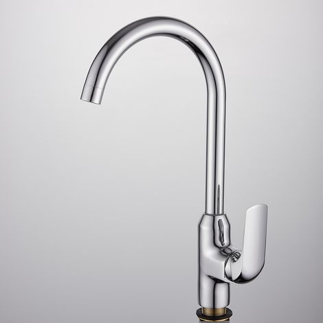 Miscelatore Rubinetto Cromato girevole per lavello Cucina completo di kit T005-5