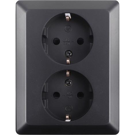 ION Industries Prise murale Noir Hxl9.5xLcm