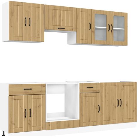 vidaXL Set Mobili da Cucina 8 pz Kalmar Rovere Artigianale Truciolato (1/4)