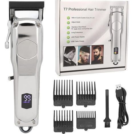 Kit Tondeuse Cheveux Hommes,2000mah Homme Cheveux,4 Peignes De Guidage Affichage LED Un Bruit Faible,Tondeuse Degrader Automatique Barber - (1/5)