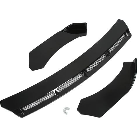 Kit de lèvre de pare-choc avant universel, 3 pièces, aileron de Modification de voiture pour Automobile noir (1/5)