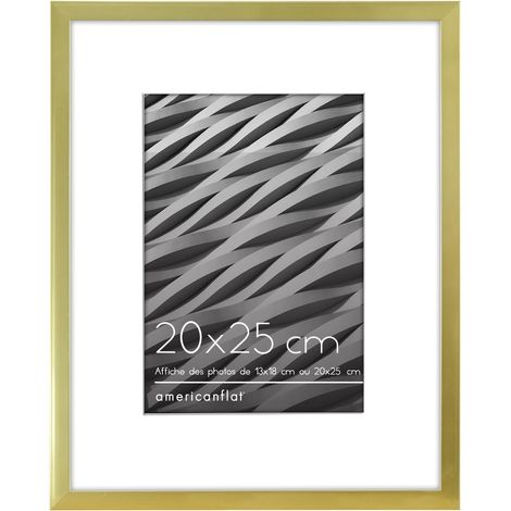Cadre Photo 20x25 cm Doré - Cadre Photo 13x18 cm avec Passe-Partout ou 20x25 cm sans Passe-Partout - Verre Antichoc, Chevalet (1/5)