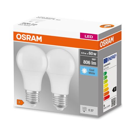 Ampoule LED E27 8,5W 4000K 806lm lot de 2 (1/3)