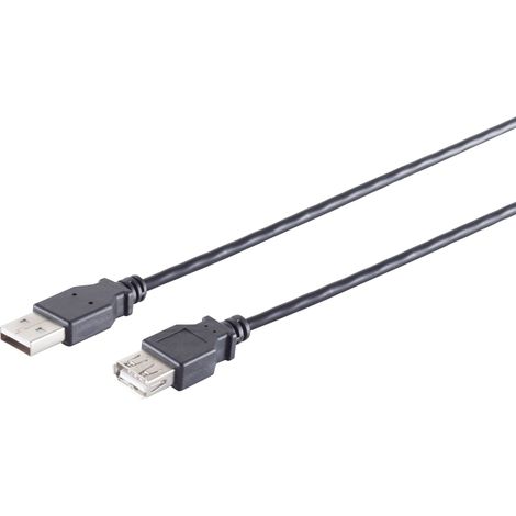 Câble rallonge USB-A 2.0 noir 3m S-IMPULS