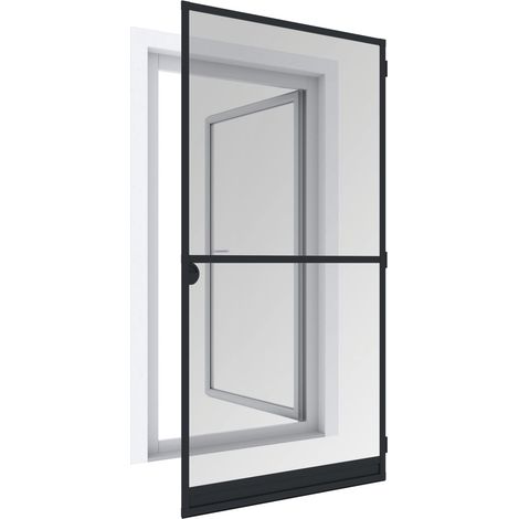 Moustiquaire de Porte Cadre tendeur, Cadre pour Portes Battantes, 100 x 210 cm, anthracite, 03903 (1/5)