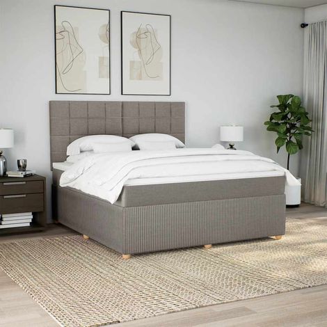 Boxspringbett mit Matratze Taupe 180x200 cm Stoff (1/5)