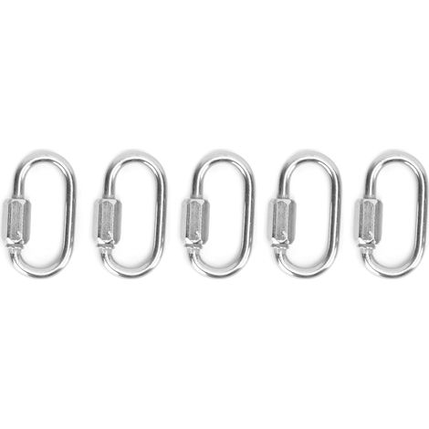 5PCS Mousquetons en Acier Inoxydable Robustes à Vis pour Escalade et Randonnée (3.5mm) (1/5)