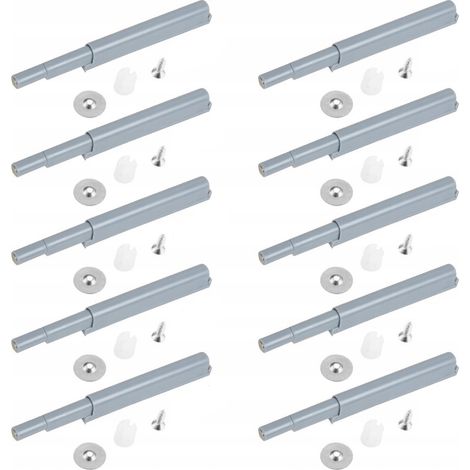 Lot de 10 butées de porte pour meubles et placards, aimantées, avec amortisseur de choc à ouverture par pression. (1/4)