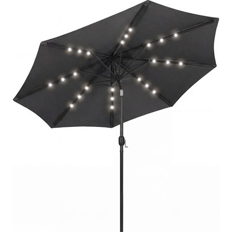 Outsunny 2.6 m Garden Parasol Umbrella with Light, Outdoor Patio Umbrella