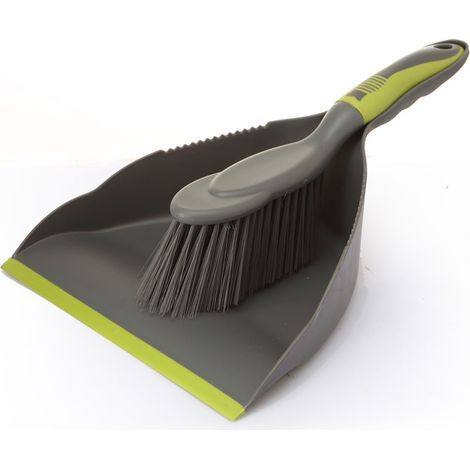 combiné pelle-balai - bords crantés - ergonomique - fibres fleuries pour absorption de la poussière - conception française - 32,5cm (1/5)