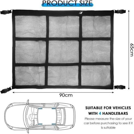 Filet de Rangement Camping Car, Filet Rangement pour Toit Voiture, Filet Rangement Voiture, Amenagement Van, Accessoires Van