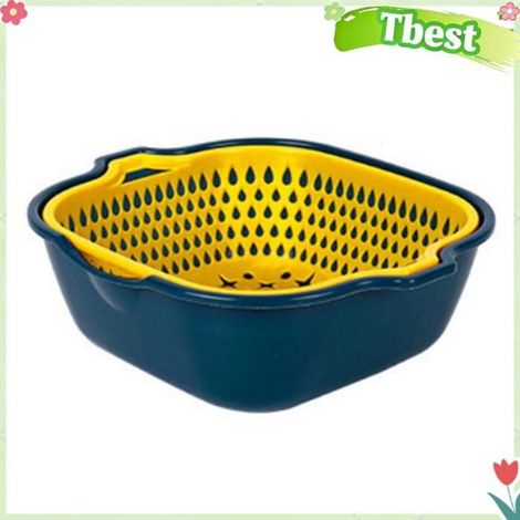 Tbest panier de séchage de légumes Panier de Lavage de Légumes, Panier de Séchage de Fruits en Plastique 2 en 1, meuble cube (1/5)