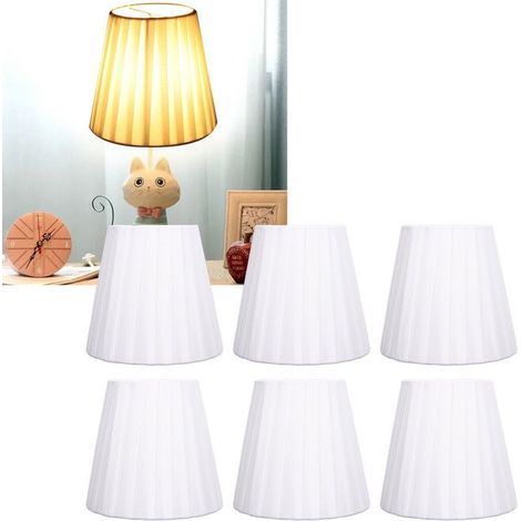 BelleRise – 6er-Pack Stofflampenschirme – PX86 – 6er-Pack Sparpaket, Modernes Weiß, Ø 14 cm – Wohnzimmer Schlafzimmer (1/5)