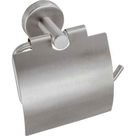 Inda - Rollenhalter mit Deckel Styl aus gebürstetem Stahl