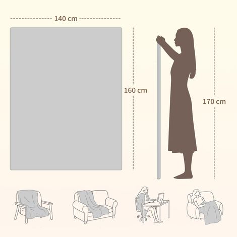 Chauffe-lit électrique 160 x 140 cm avec 5 niveaux de chaleur et 2 télécommandes, en polaire et polyester gris (1/5)