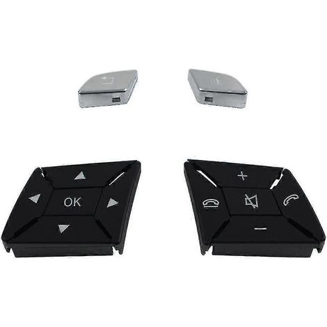 Cache-boutons de commande au volant pour Mercedes-Benz Classe C, E et A (W204, W212, W218, W156, W246), Sil-AquaForge (1/4)