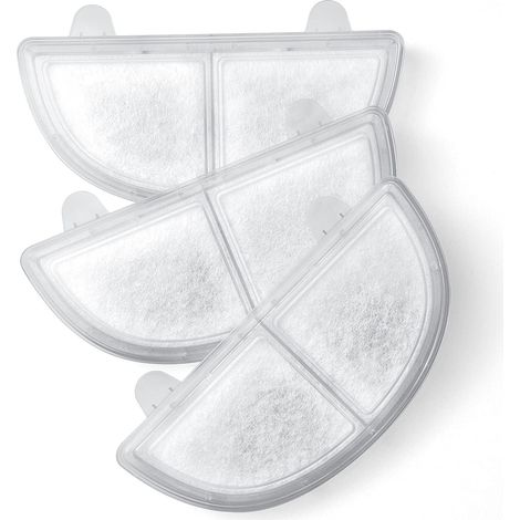 Filtre Pour Fontaine À Eau - Triple Filtration - Charbon Actif Noix De Coco - Taille 16,5 X 7,4 Cm - Lot De 3 (1/5)