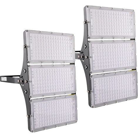 2 Pièces Projecteur Extérieur LED 300W 30000LM 3000K Blanc Chaud Lampe de Sécurité Imperméable IP65 Spot Extérieur Idéal pour Jardin Garage Couloir Terrasse Eclairage (1/5)