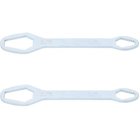 2 Pièces Clé à Douille Double Extrémité Auto-Serrante 8‑22mm Outil Multifonction Argenté pour Réparation (1/5)