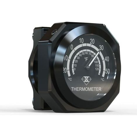 Motorrad-Lenkerthermometer – T6-Aluminiumlegierung – Wasserdicht – Fluoreszierende Anzeige bei Nacht – Kompatibel mit Lenkern von 22–28 mm – 1 Stück (1/5)