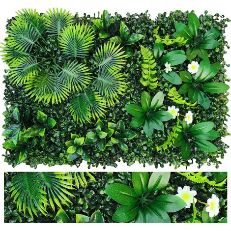 Mur végétal artificiel 40x60 cm – Lot de 4 panneaux pour décoration de maison, jardin, café, bureau et événement (1/5)